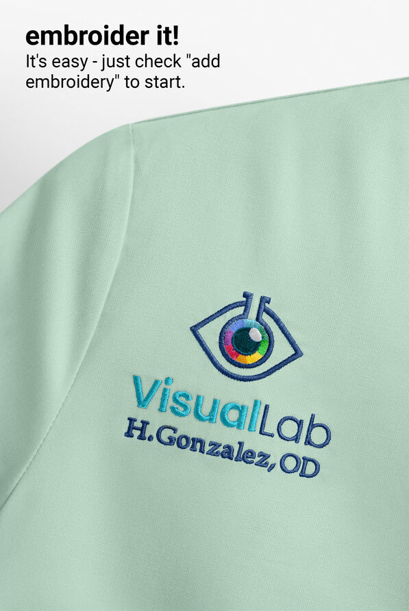 koi Lite™ Serenity Women's 4-Pocket Double Zipper Scrub Top - Sage/Navy - 7