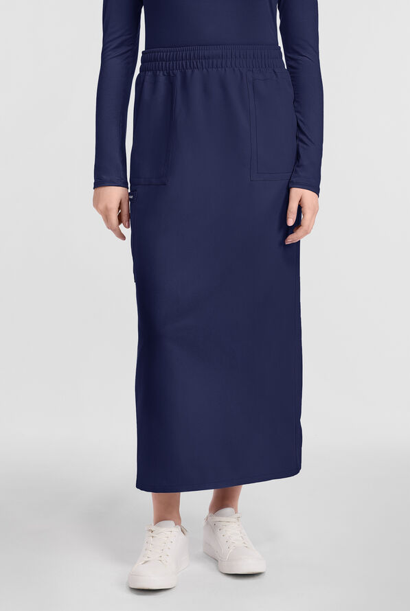 Cherokee Workwear Originals Ultra Women's 3-Pocket Pull-On Maxi Scrub Skirt - Navy - 1