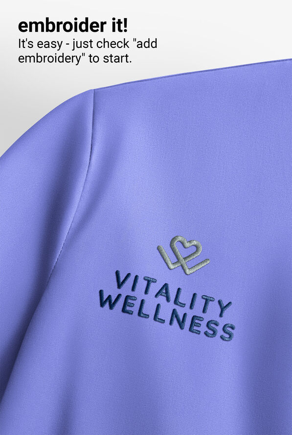 Camisa m&eacute;dica Healing Hands Quest STRET CH con cuello en V y 1 bolsillo para hombre - Ceil Blue - 5
