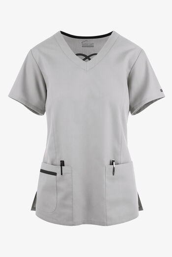 Butter-Soft Originals Women's 3-Pocket Crisscross Contrast V-Neck Scrub Top
