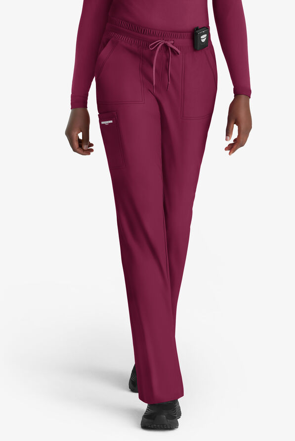 Skechers by Barco Slip-ins Reach Women's 4-Pocket STRETCH Slim Cargo Straight Leg Scrub Pants - Wine - 1