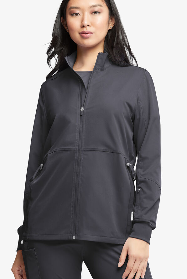 Chaqueta médica ajustable WhisperLite Eris con cremallera y 5 bolsillos para mujer - Pewter - 5