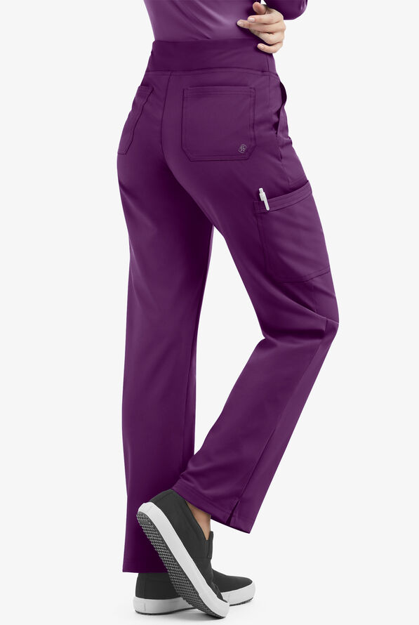 Pantalón médico Easy STRETCH tall Sienna estilo yoga con 5 bolsillos para mujer - Eggplant - 2