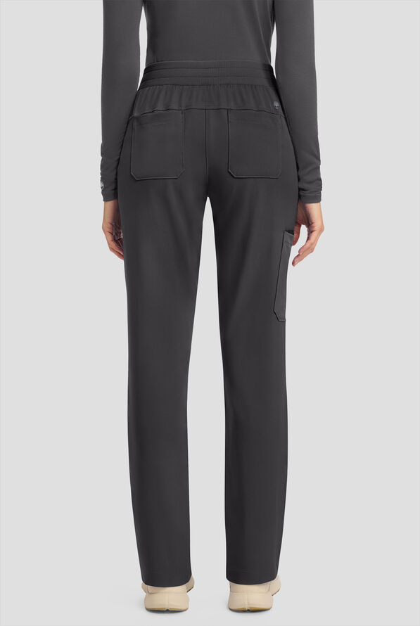 HH Works by Healing Hands Women's 5-Pocket STRETCH Straight Leg Drawstring Cargo Scrub Pants - Pewter - 4