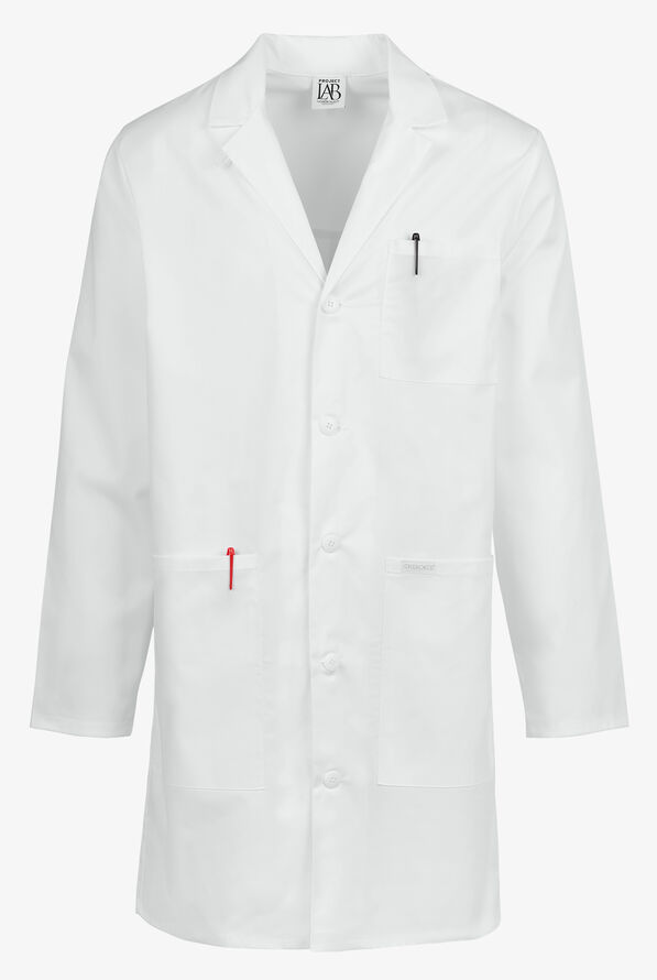 Bata de laboratorio Cherokee Project de 38" de largo con 3 bolsillos para hombre - White - 1