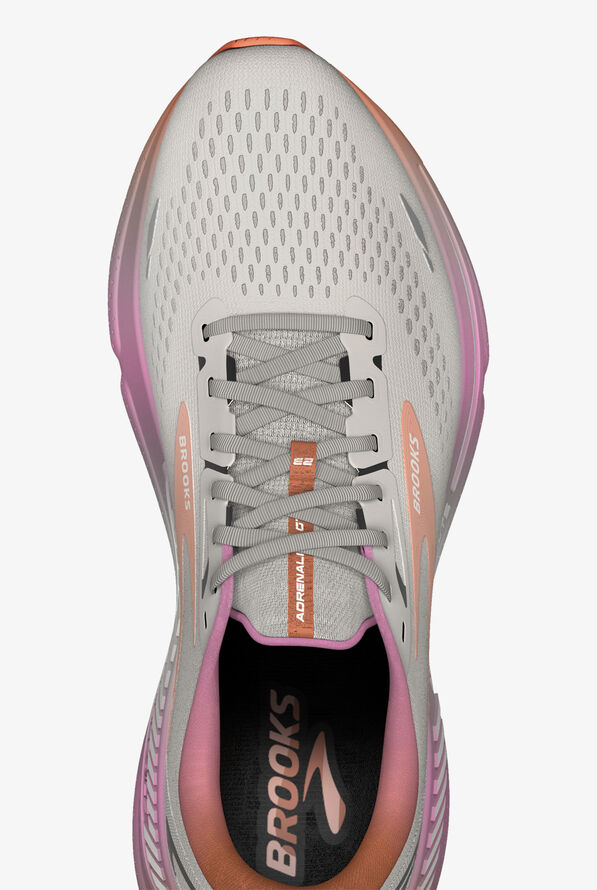 Brooks Women's Adrenaline GTS 23 White Sand/Sunset/Fuchsia Athletic Lace Up Nursing Shoes - null - 2
