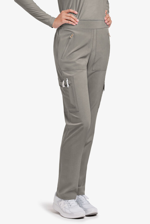 Lauderdale By UA Datura Women's 6-Pocket Cargo STRETCH Scrub Pants - Silver - 1
