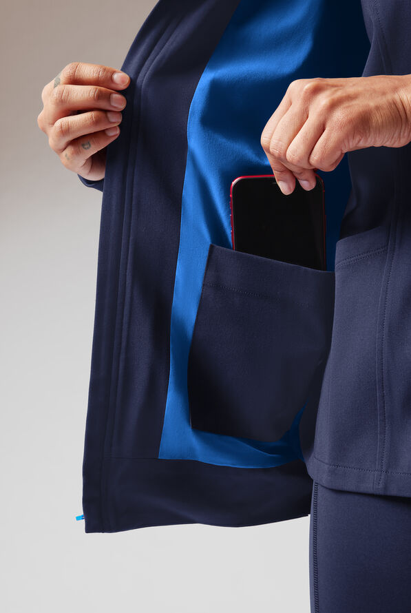 Hypothesis F-Zip Unisex Zip Front Scrub Jacket - Navy/Royal - 6