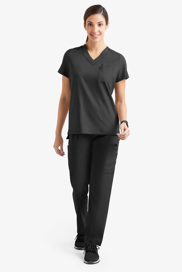 Easy Stretch by ButterSoft High Low Hem VNeck Top, Stretch Scrubs