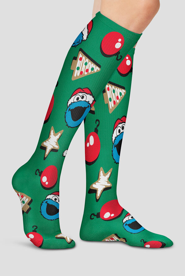 Calcetines de compresión Tooniforms Sesame Street Cookie Ornament para mujer - 10-15 mmHg - null - 2