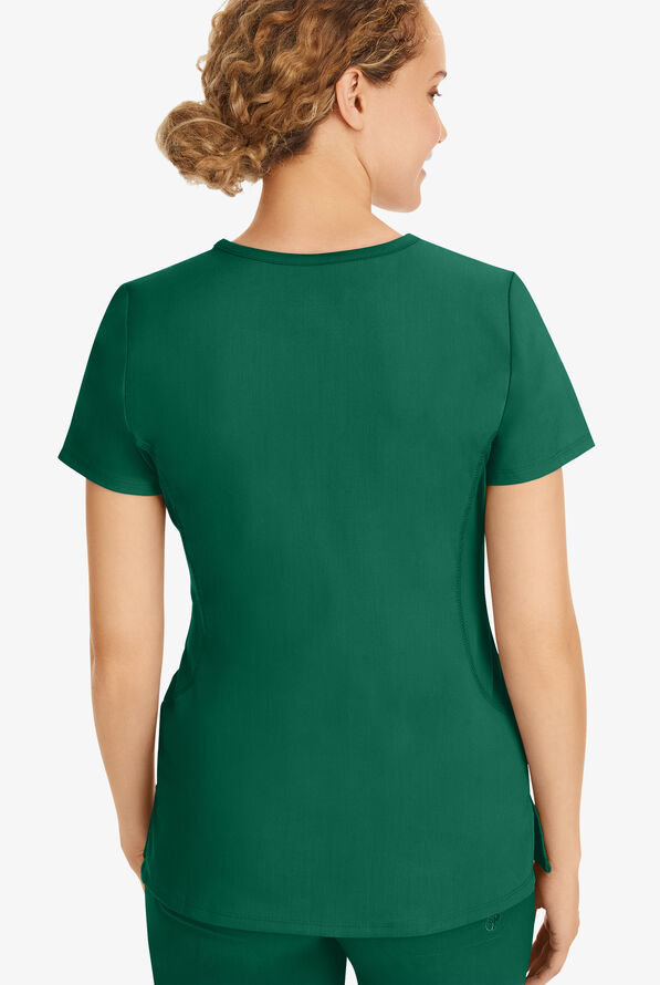 Healing Hands Purple Label Juliet Women's 2-Pocket STRETCH Princess Seam Scrub Top - Hunter - 4