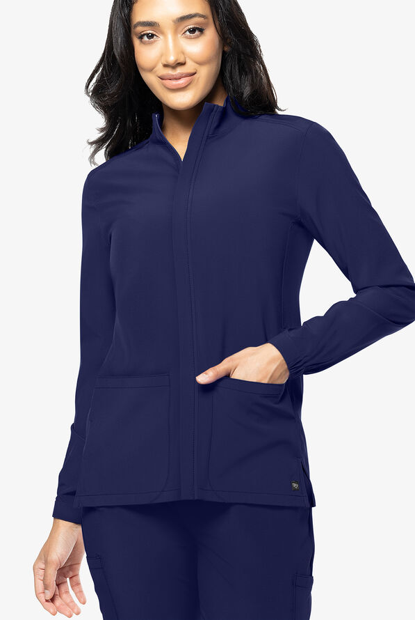 Tasha and Me True Women's 4Pocket STRETCH Zip Front Scrub Jacket