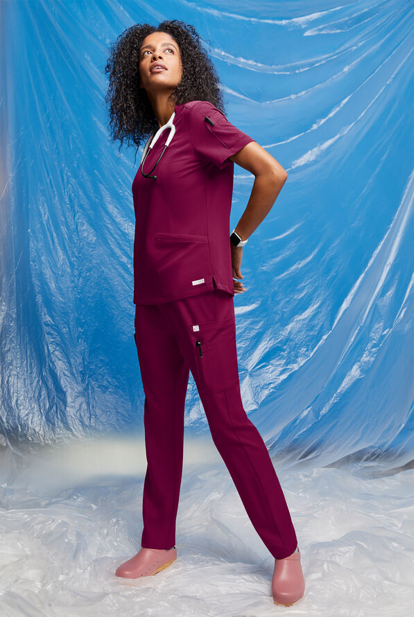 Pantalón médico ReSurge Topaz con cordón ajustable y 11 bolsillos para mujer - Black - 8