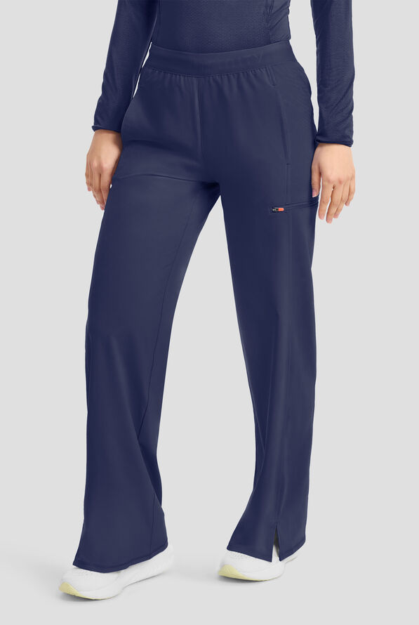 Infinity GNR8 Women's 6-Pocket STRETCH High-Rise Wide Leg Scrub Pant - Navy - 4