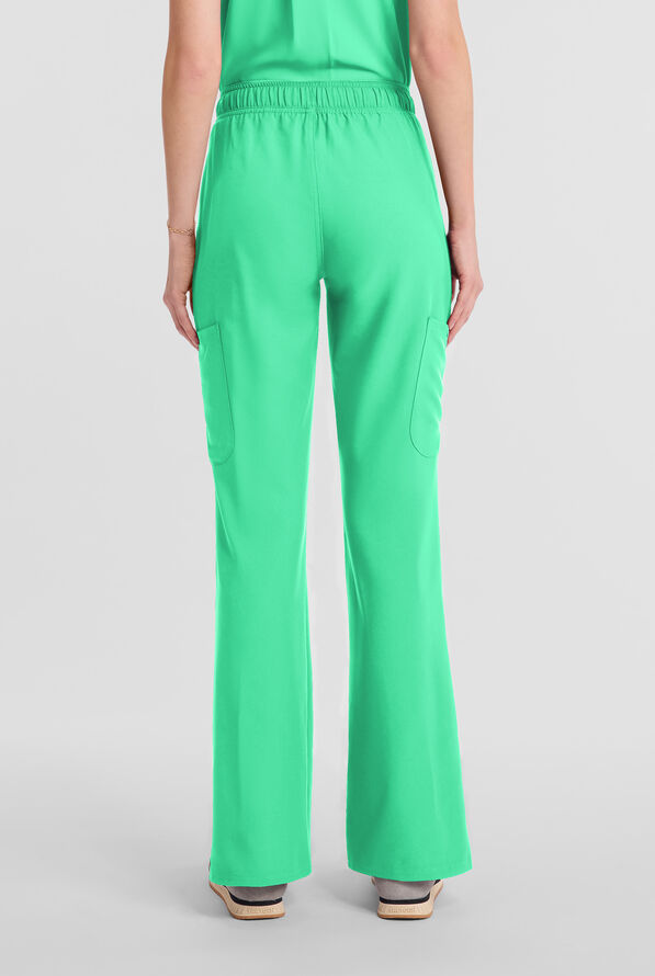 Med Couture Insight Women's 4-Pocket Flare Leg Cargo Scrub Pant - Mint Julep - 4