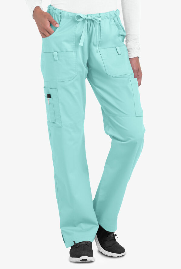 Pantal&oacute;n m&eacute;dico Butter-Soft STRETCH con cord&oacute;n y 10 bolsillos para mujer - Aqua Moon - 1