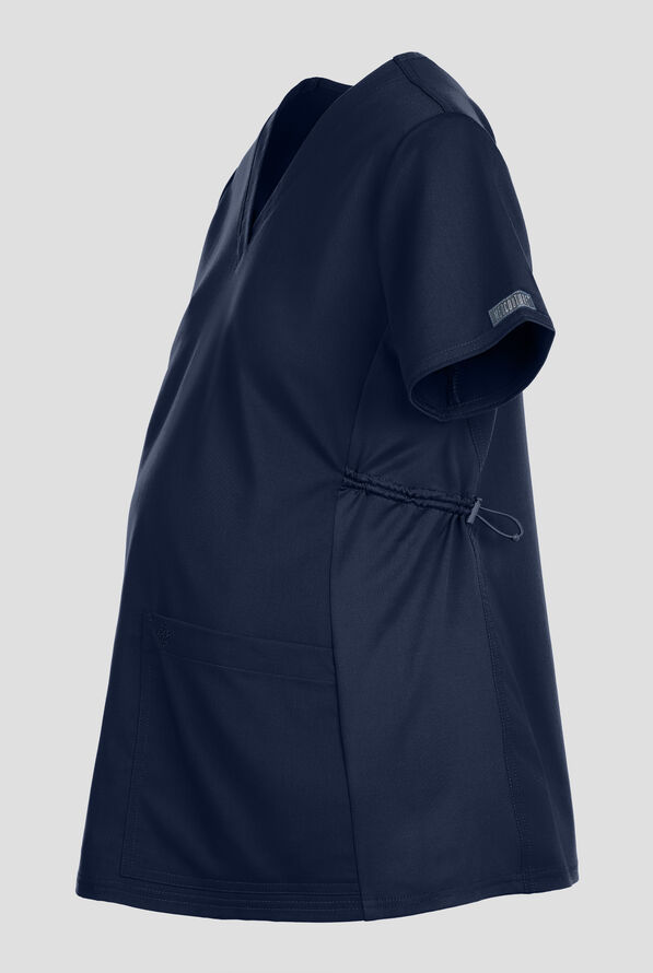 Med Couture Touch Maternity Women's 2-Pocket STRETCH V-Neck Scrub Top - Navy - 3