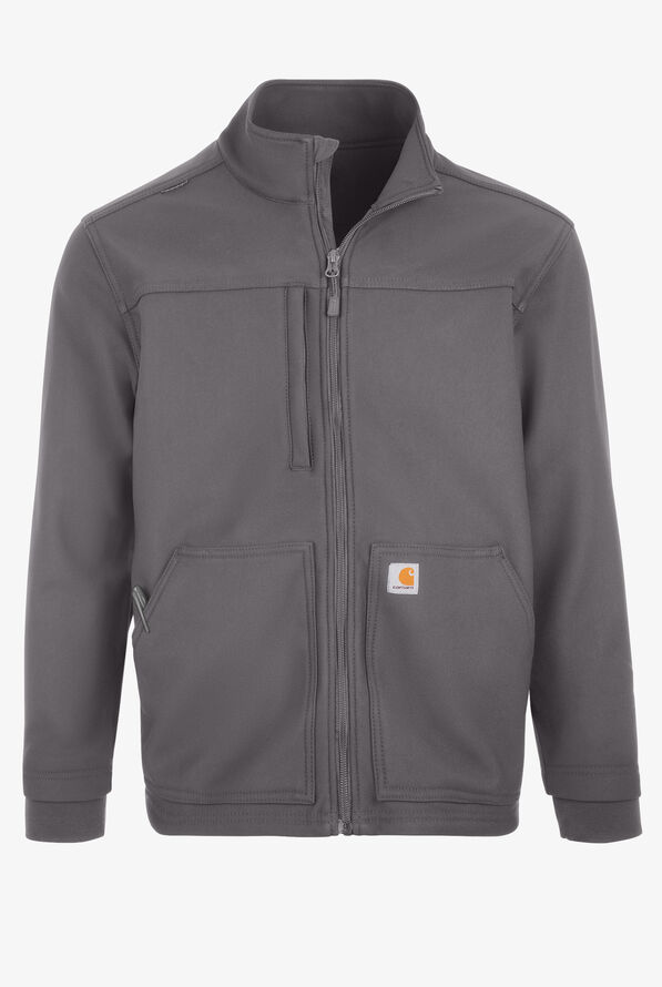 Carhartt Force Rugged Flex Men's 3-Pocket Bonded Fleece Scrub Jacket - Pewter - 1
