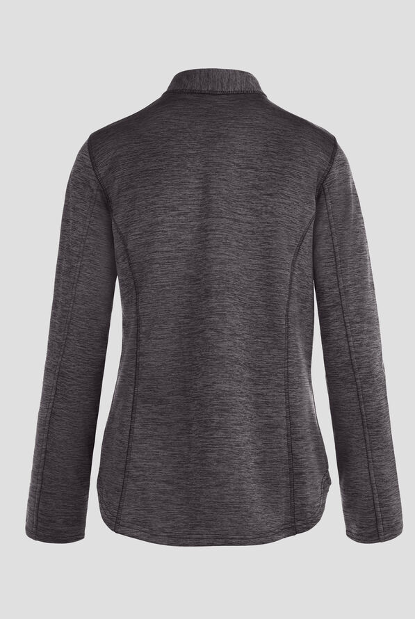 Jersey médico Zavate Ava Therese de felpa con media cremallera y 2 bolsillos para mujer - Heather Grey - 2