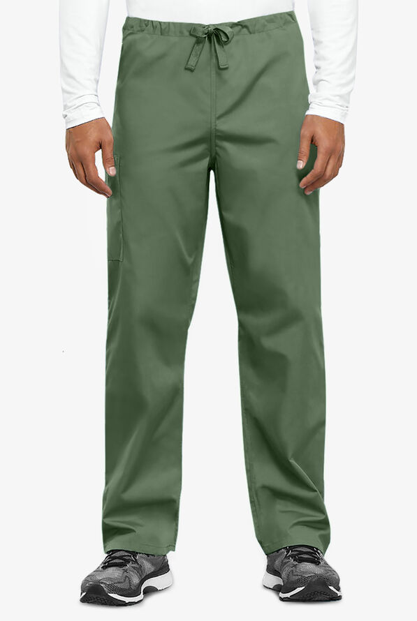 Cherokee Workwear Unisex 3-Pocket Drawstring Scrub Pants - Olive - 1