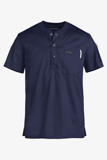 Advantage STRETCH Men's 2-Pocket Short Sleeve Henley Scrub Top
