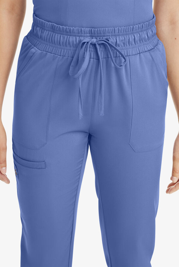 HH Works by Healing Hands Rene Women's 5-Pocket STRETCH Jogger Cargo Pants - Ceil Blue - 3