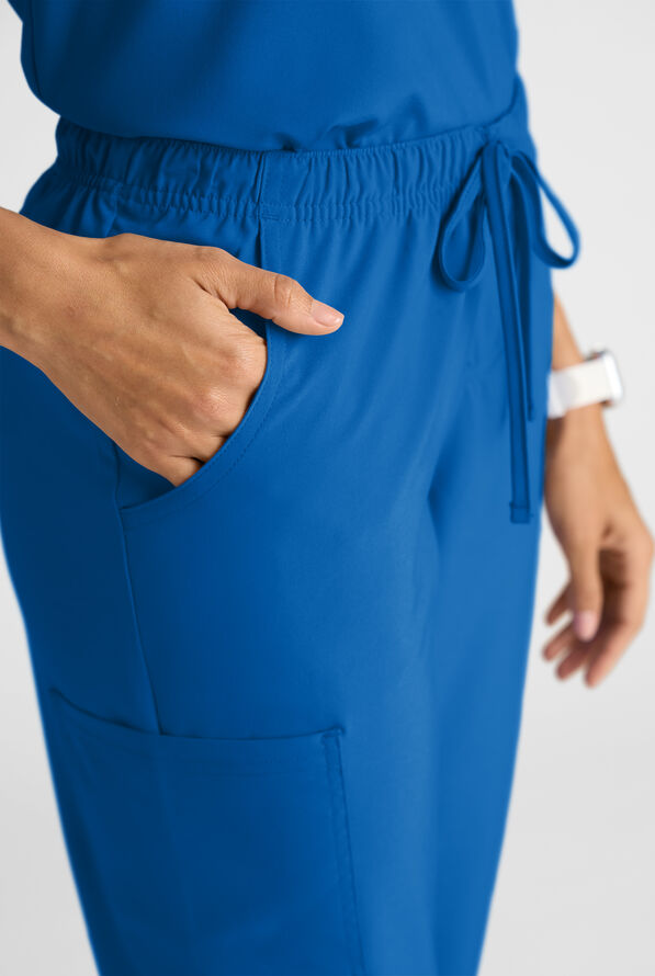 Easy STRETCH Eden Women's 4-Pocket Drawstring Scrub Pants - Tall - Royal - 6
