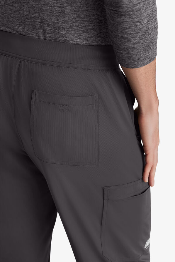 Skechers by Barco Slip-ins Rebound Men's 4-Pocket STRETCH Slim Straight Leg Cargo Scrub Pants - Pewter - 2