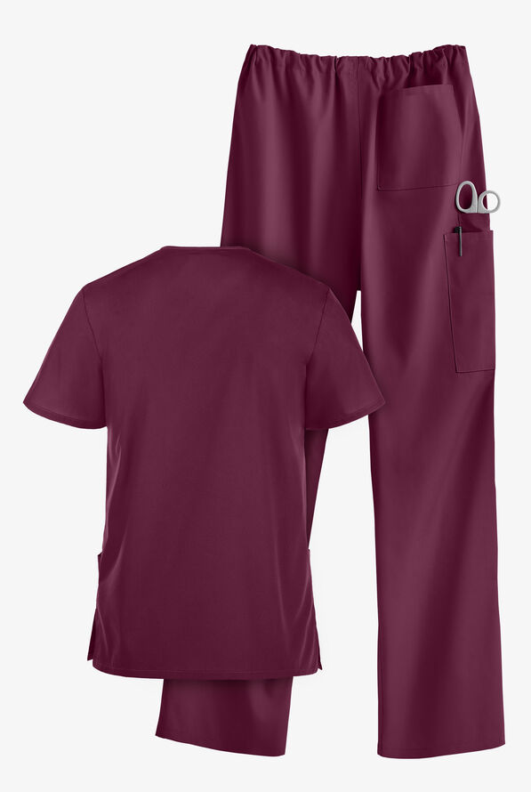 UA Strictly Scrubs Unisex Scrub Set - Wine - 3