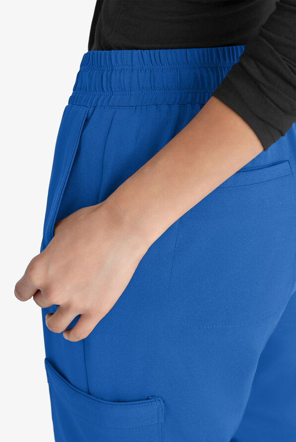 Grey's Anatomy by Barco Evolve STRETCH Terra Women's 6-Pocket Cargo Jogger Scrub Pants - Petite - Royal - 2