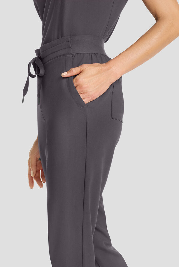Healing Hands Quest Women's 5-Pocket STRETCH Drawstring Jogger Scrub Pant - Pewter - 2