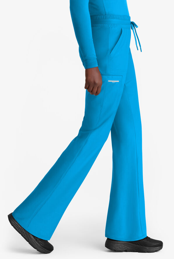 Skechers by Barco Slip-ins Reach Women's 4-Pocket STRETCH Slim Cargo Straight Leg Scrub Pants - Bold Azure - 4