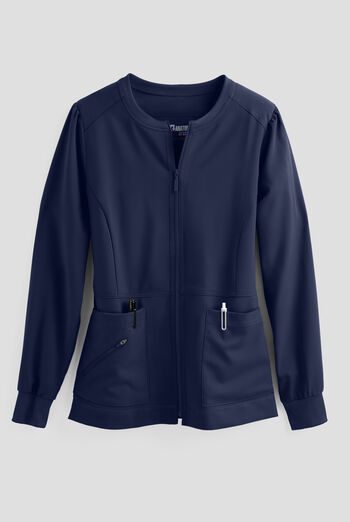 Grey's Anatomy by Barco Spandex STRETCH Millie Women's 3-Pocket Zip Front Warm Up Scrub Jacket