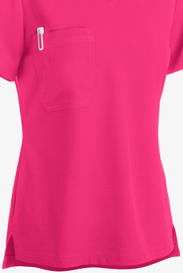 Blusa m&eacute;dica Grey's Anatomy Spandex Stretch Active con 1 bolsillo para mujer - Vibrance Pink - 3