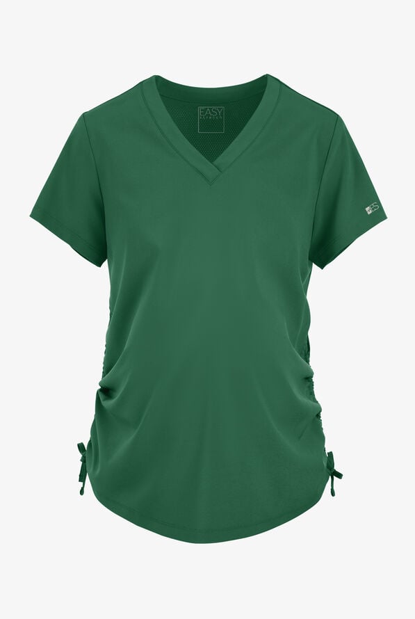 Easy STRETCH Tori Women's Cooling Knit Back Maternity Scrub Top - Hunter - 1