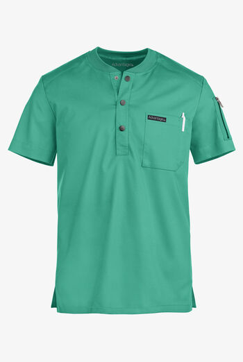 Advantage STRETCH Men's 2-Pocket Short Sleeve Henley Scrub Top