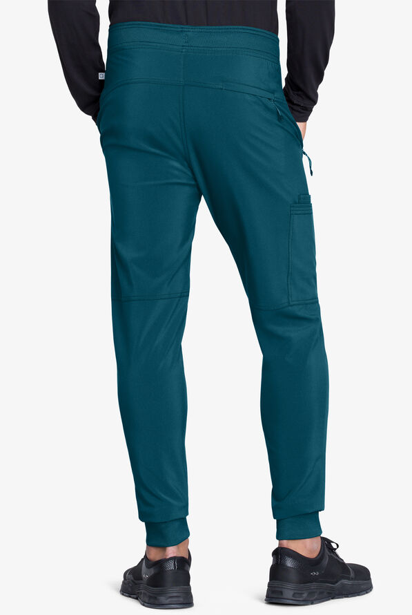 Infinity Men's 5-Pocket STRETCH Cargo Jogger Scrub Pants - Short - Caribbean Blue - 2