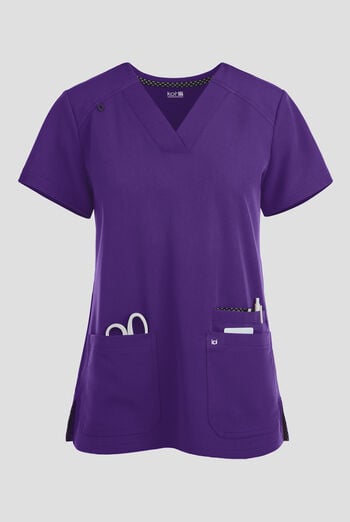 Blusa m&eacute;dica Koi Next Gen Hustle and Hear con cuello en V y 3 bolsillos para mujer