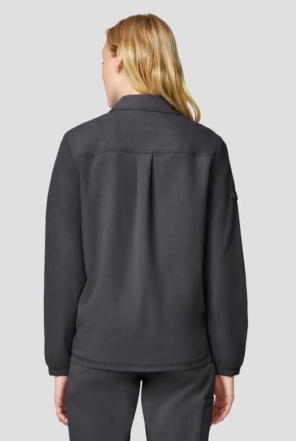 Dickies Forge Women's 3-Pocket Snap Front Scrub Jacket - Pewter - 4