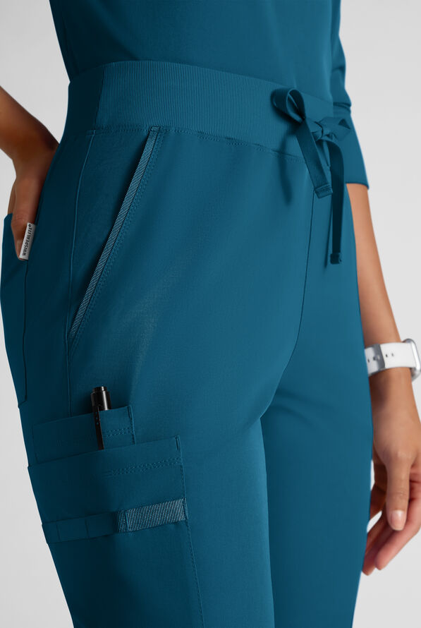 Pantalón médico WhisperLite de estilo moderno con piernas rectas para mujer - Caribbean Blue - 5
