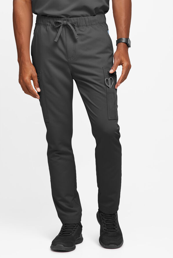 Movement by Butter-Soft Epsilon Men’s Slim 8-Pocket Stretch Cargo Scrub Pants - Pewter - 1