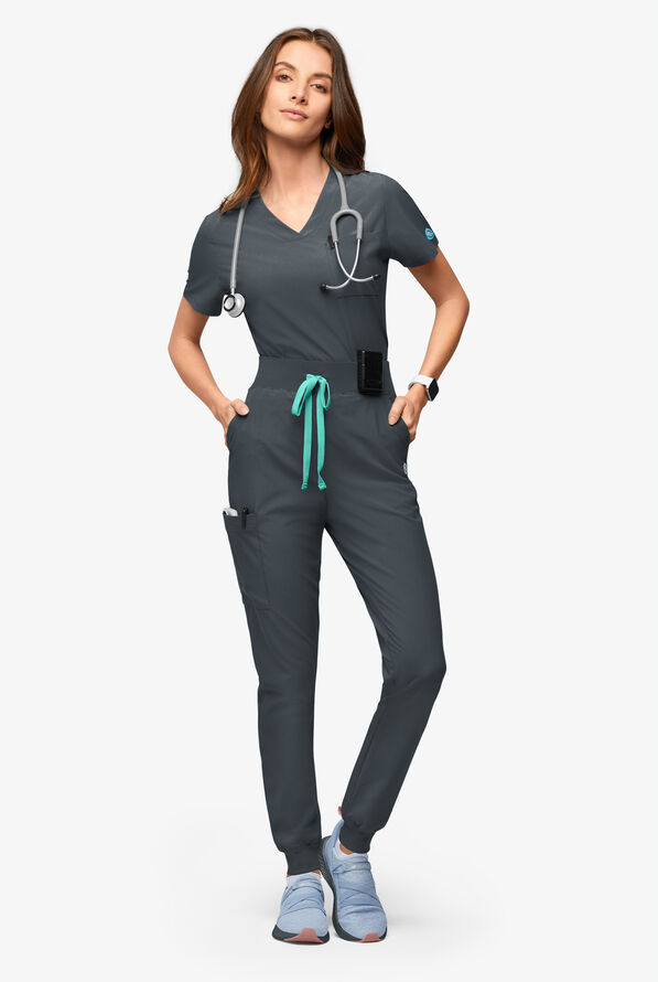 Easy Stretch EcoGrid Adela Women's 6-Pocket Jogger - Pewter - 6