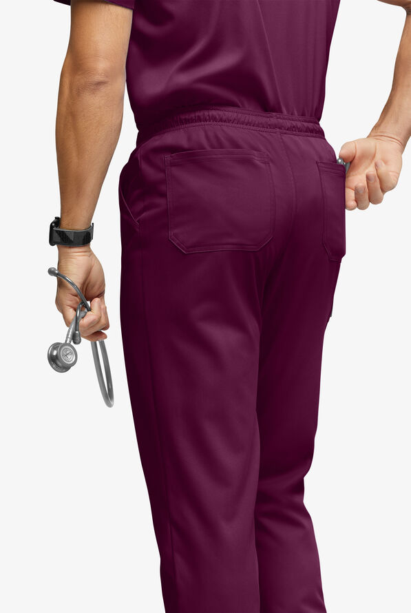 Advantage STRETCH Men's 6-Pocket Cargo Scrub Pants - Tall - Wine - 3