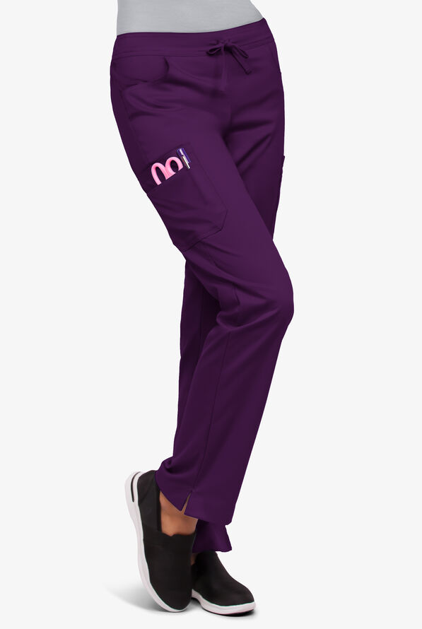 Pantalón médico UA Flex2 STRETCH petite estilo cargo con 7 bolsillos para mujer - Eggplant - 5