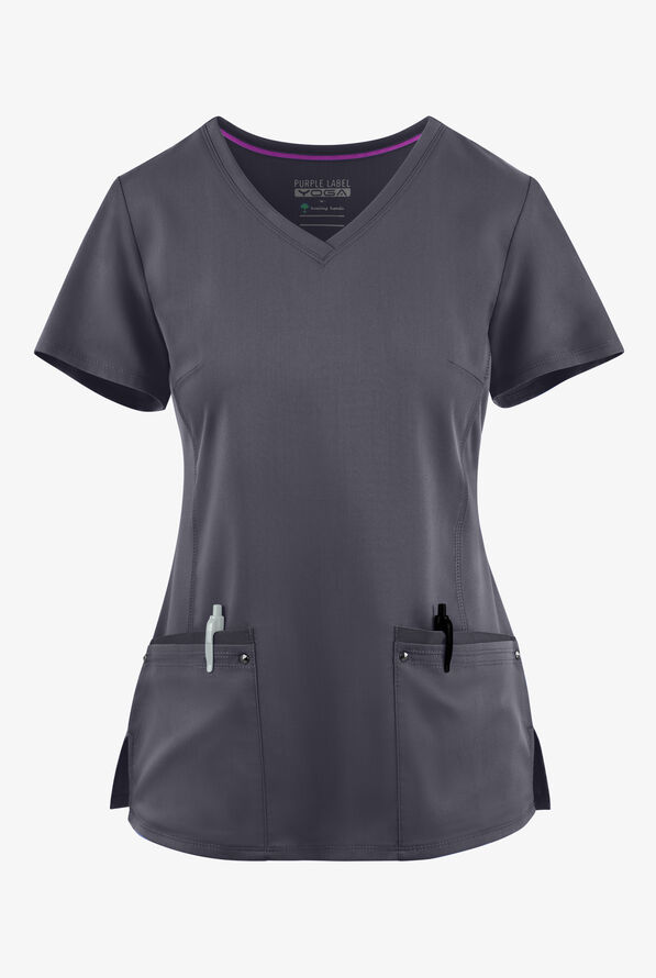 Gathering Yellow Purple Scrub Top