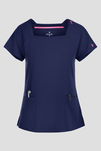 Blusa m&eacute;dica Med Couture Amp STRETCH con cuello cuadrado y 3 bolsillos para mujer