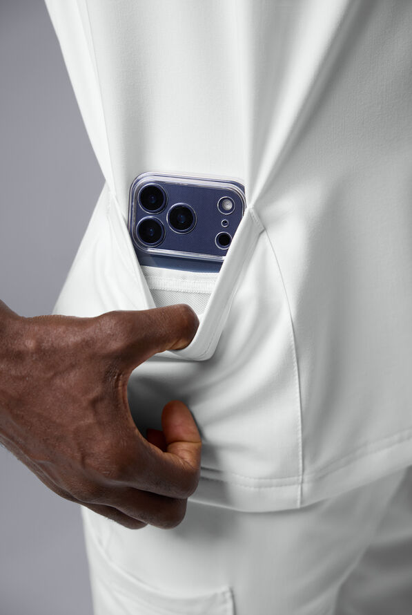 Hypothesis S-R Shift Ready Men's 4-Pocket V-Neck Scrub Top - White - 5