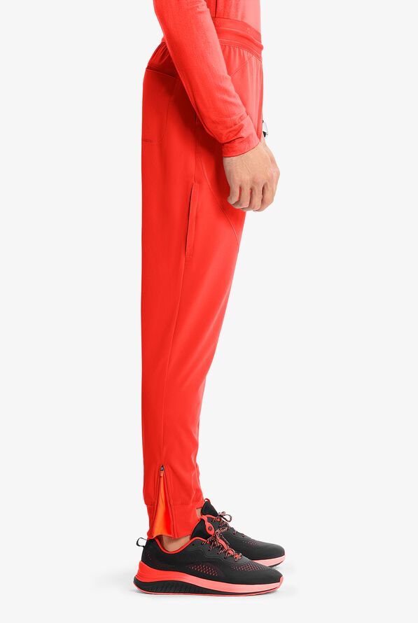 Infinity GNR8 Men's 4-Pocket STRETCH Internal Drawstring Zipper Ankle Vent Cargo Jogger Scrub Pants - Firebird - 2