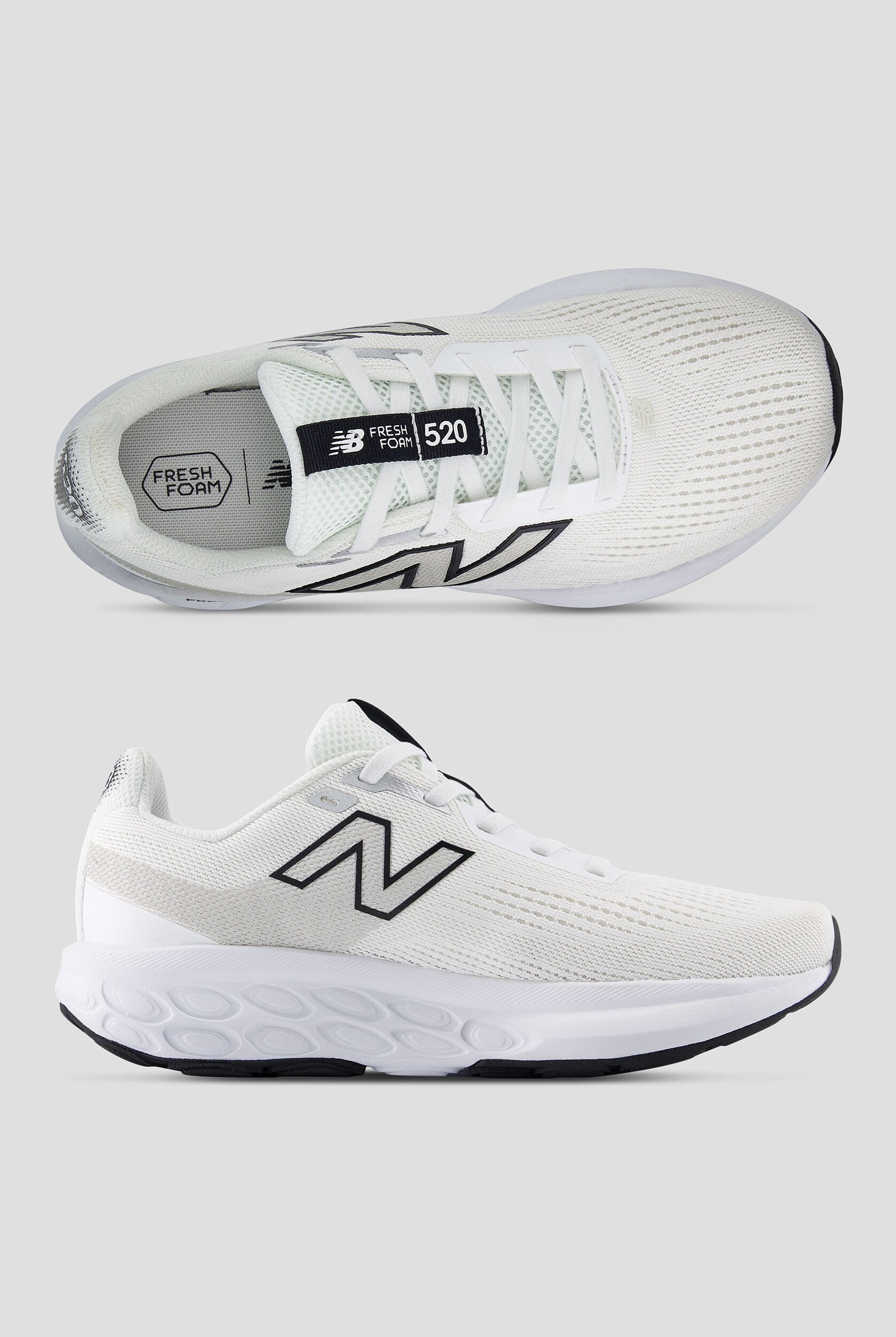 New Balance Women's Fresh Foam 520 NB White/Black Athletic Lace Up