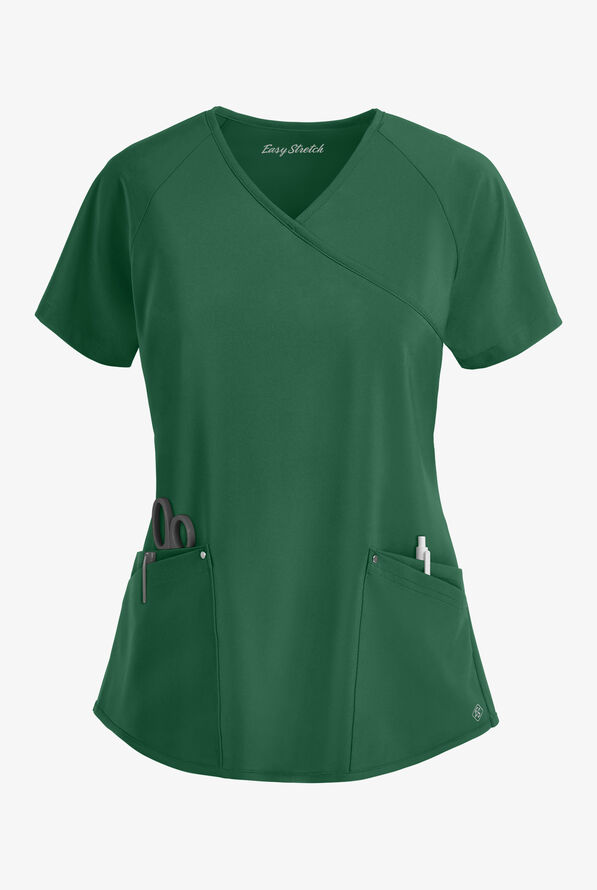 Blusa m&eacute;dica Easy STRETCH Cara con mangas ragl&aacute;n y 4 bolsillos para mujer - Hunter - 1